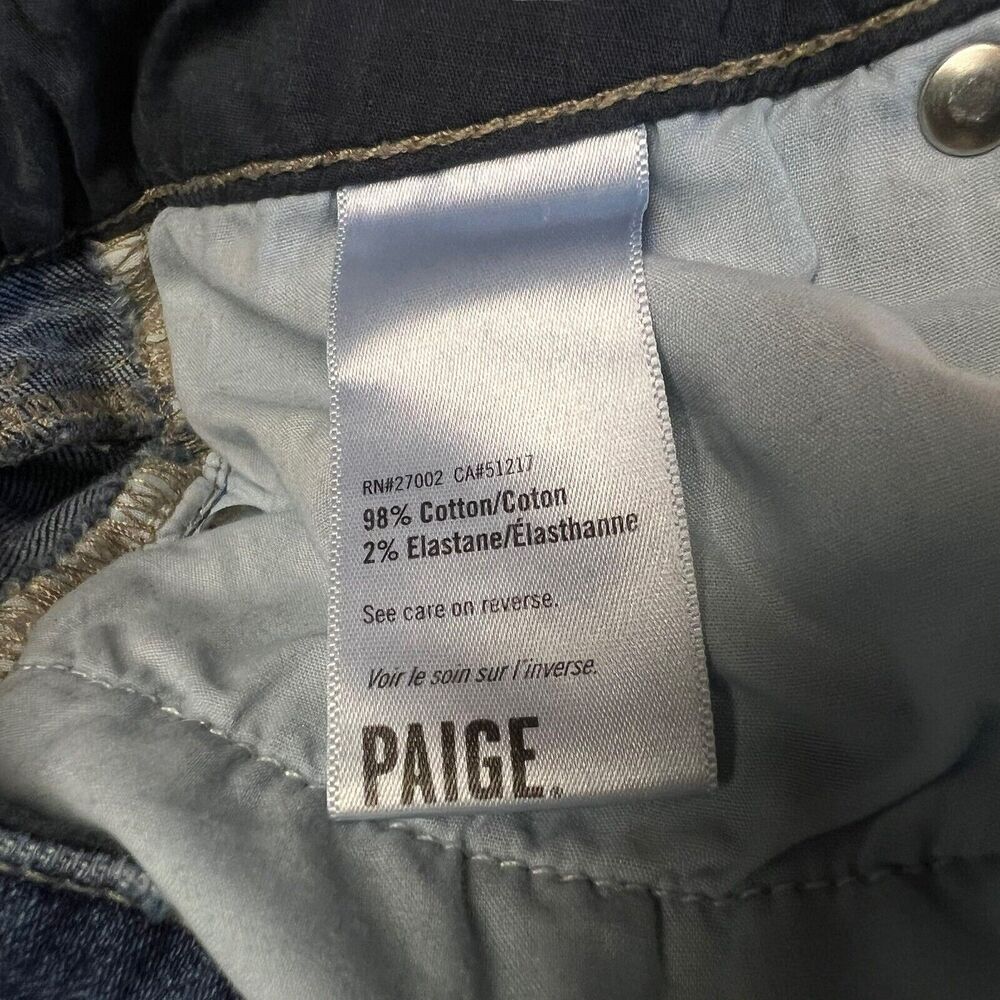 Paige Jean Skirt Women’s Size 28 Blue Front Split Light Distress - Picture 4 of 15